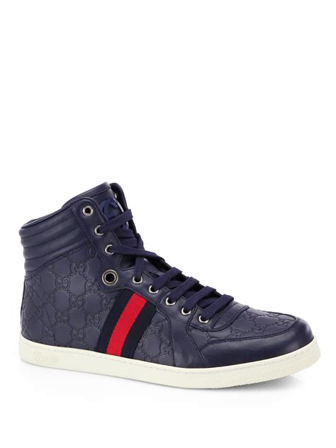 gucci blue suede high tops|gucci high top shoes.